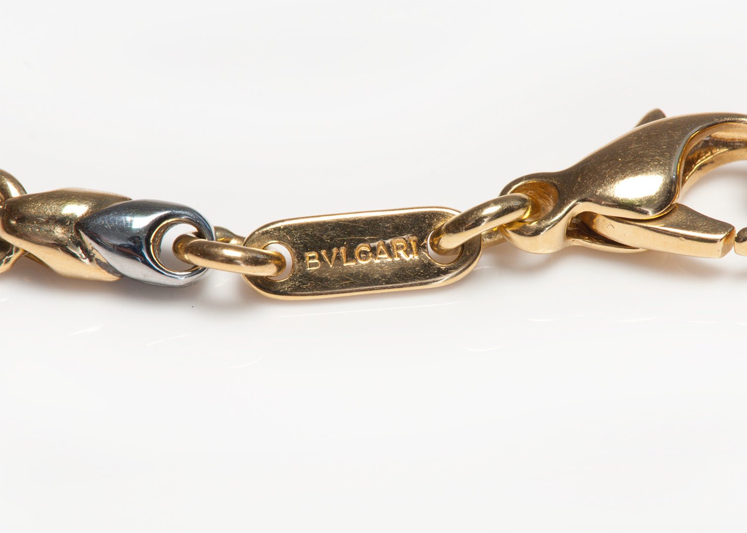 Bulgari Doppio Steel Gold Chain Necklace - DSF Antique Jewelry