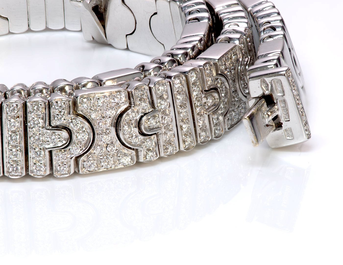 Bulgari Parentesi 18K Gold & Diamond Necklace - DSF Antique Jewelry
