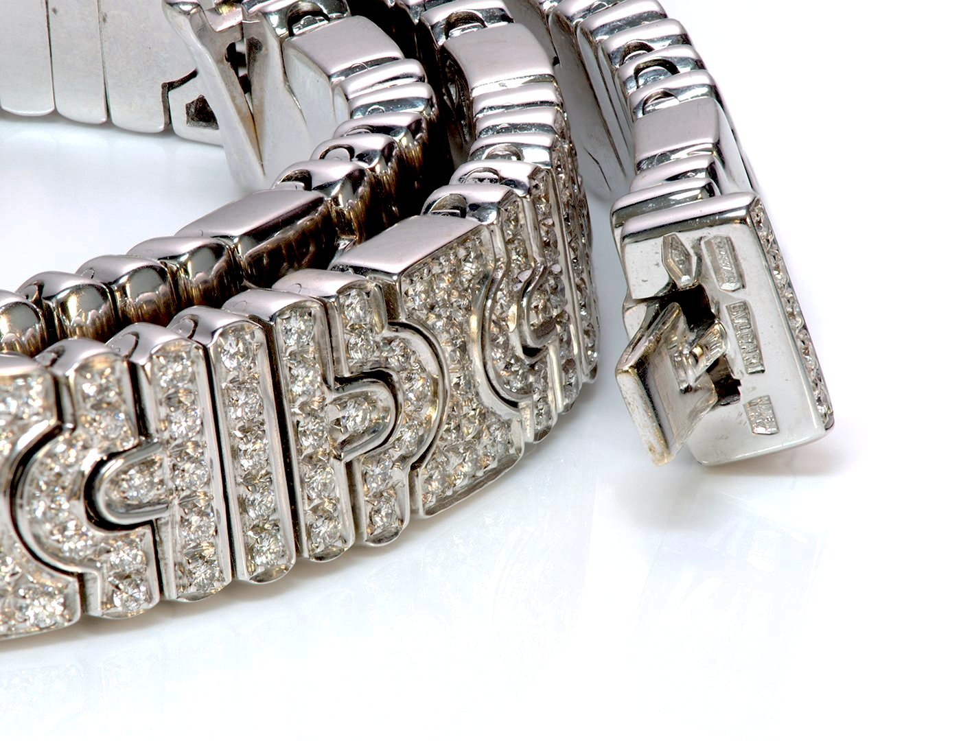 Bulgari Parentesi 18K Gold & Diamond Necklace - DSF Antique Jewelry