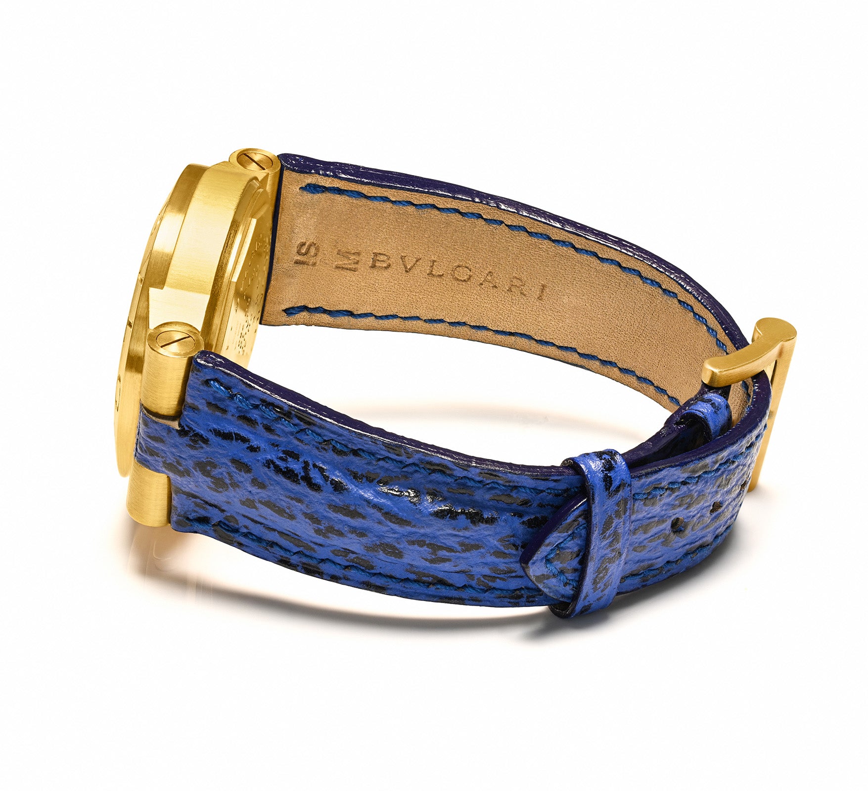 Bulgari 18K Gold Diagono Automatic Chronograph Men's Watch blue 