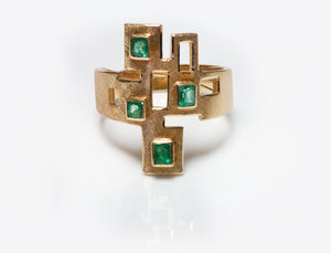 Burle Marx 18 Karat Gold Emerald Ring