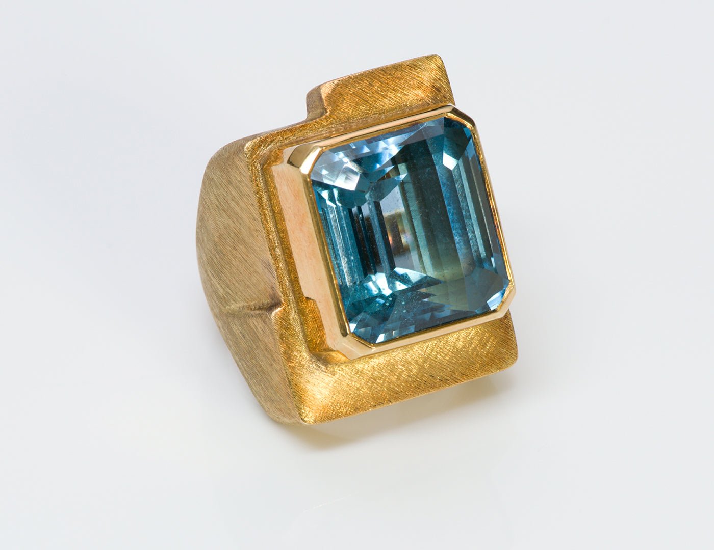 Burle Marx 18K Gold Aquamarine Amethyst Necklace Brooch Ring