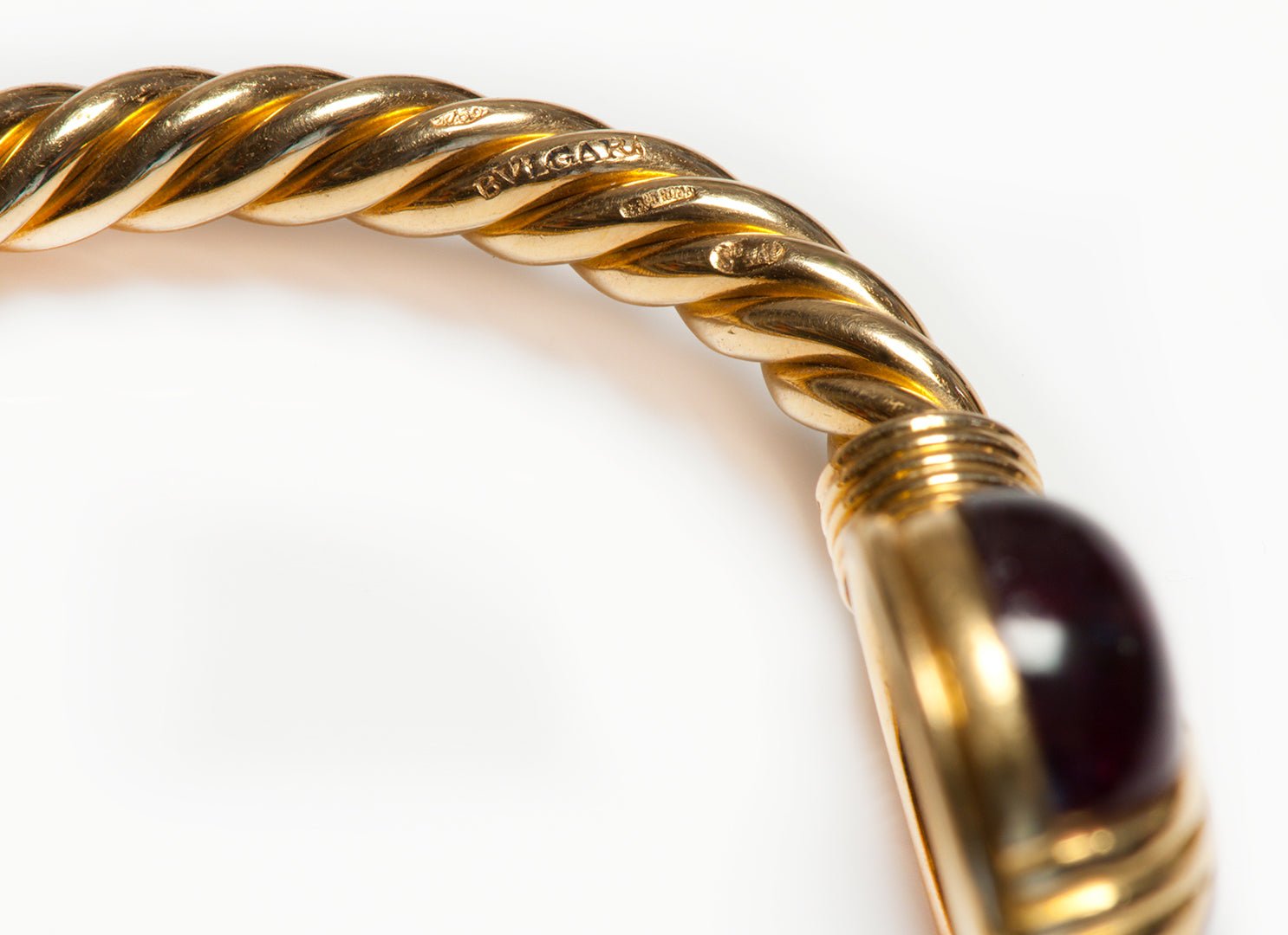 Bvlgari Bulgari 18K Gold Tourmaline Twisted Cuff Bracelet