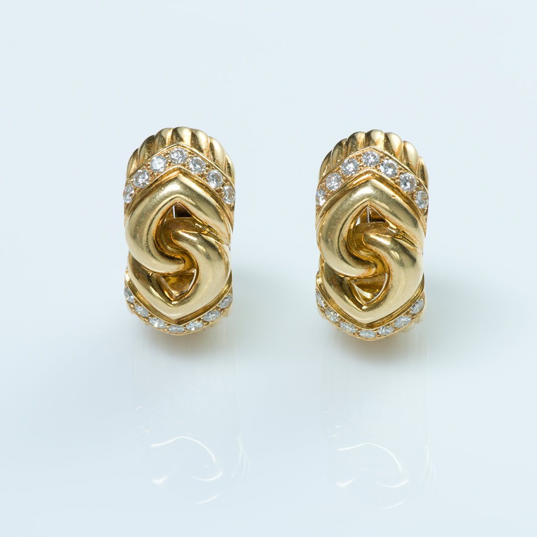 Bvlgari Bulgari 18K Yellow Gold & Diamond Earrings