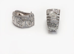 Bvlgari Parentesi 18K White Gold Diamond Earrings