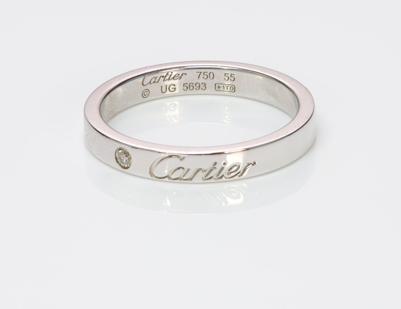 C De Cartier Diamond Gold Wedding Band Ring - DSF Antique Jewelry