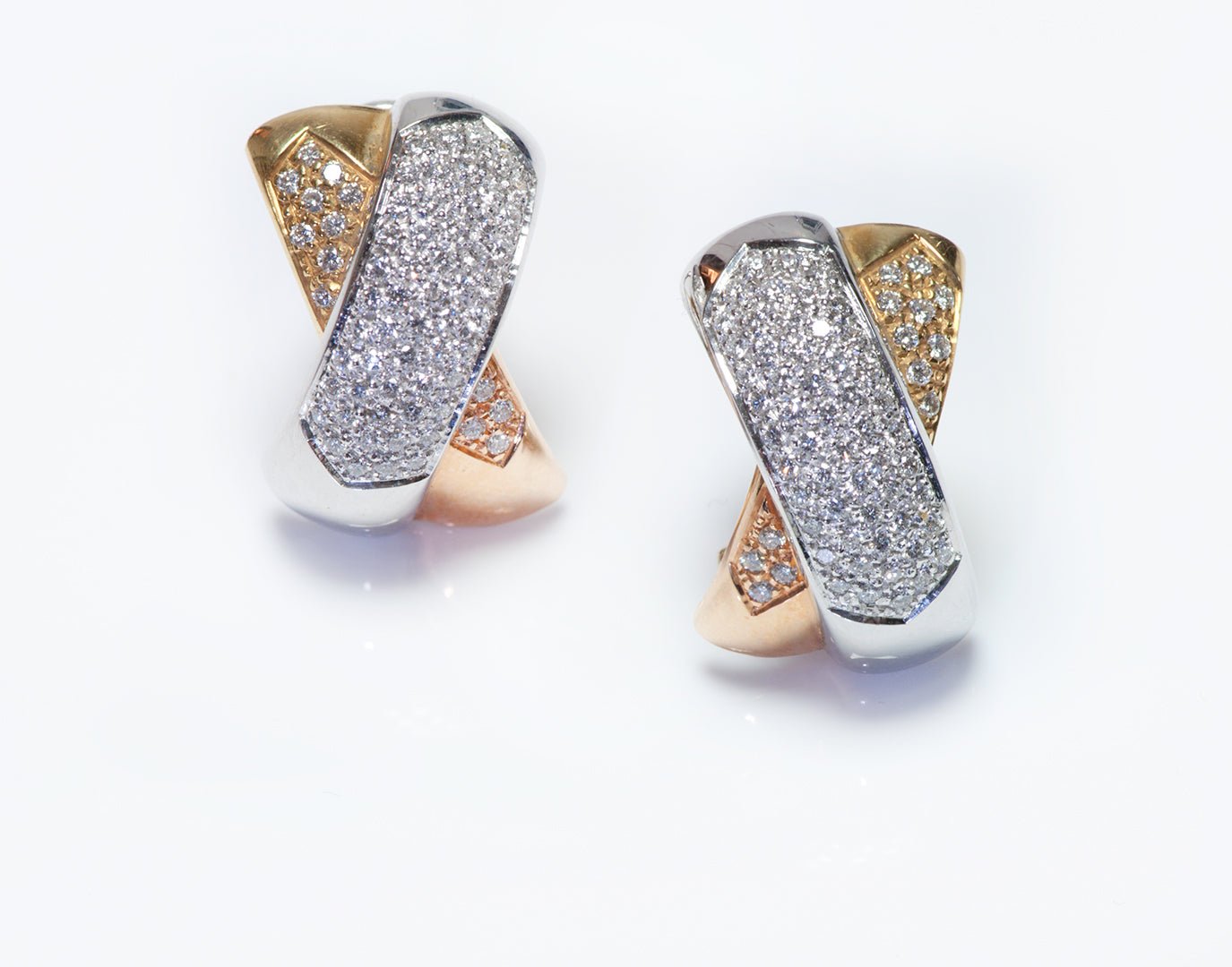 Carl Bucherer 18K Gold Diamond X Earrings - DSF Antique Jewelry