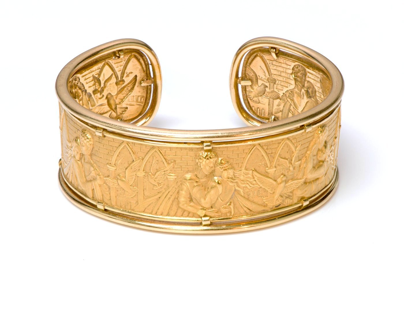 Carrera y Carrera 18K Gold Cuff Bracelet Romeo & Juliet - DSF Antique Jewelry