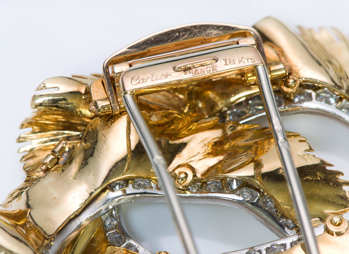 Cartier 18K Gold Diamond Earrings & Brooch