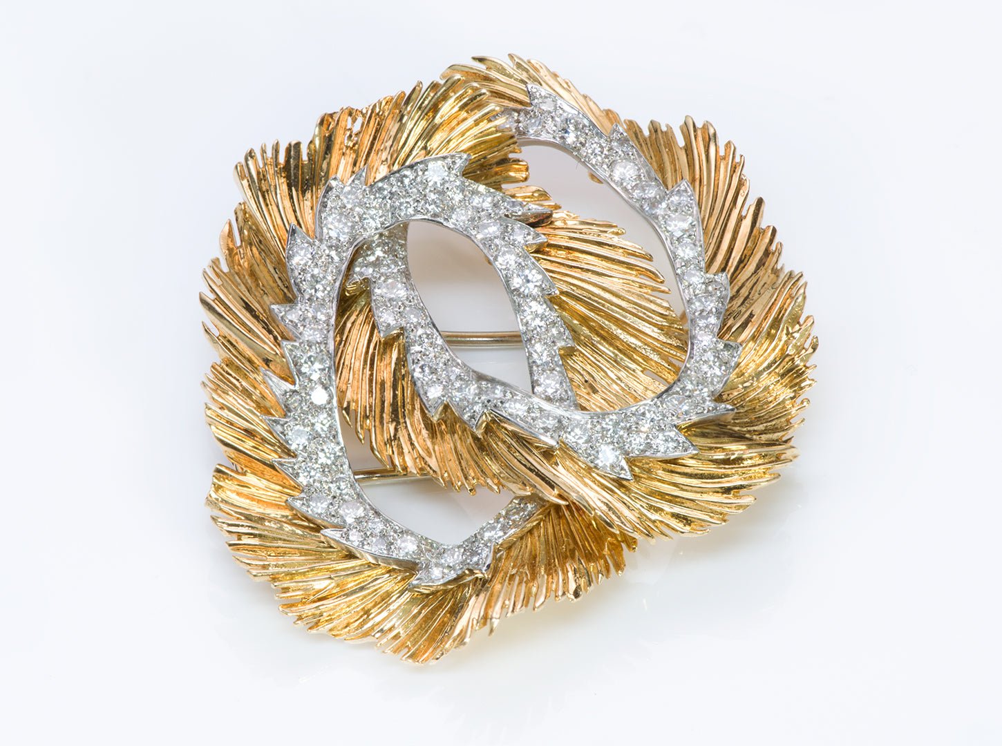 Cartier 18K Gold Diamond Earrings & Brooch - DSF Antique Jewelry