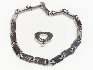 Cartier 18K Gold Link Fidelity Heart Key Lock Bracelet