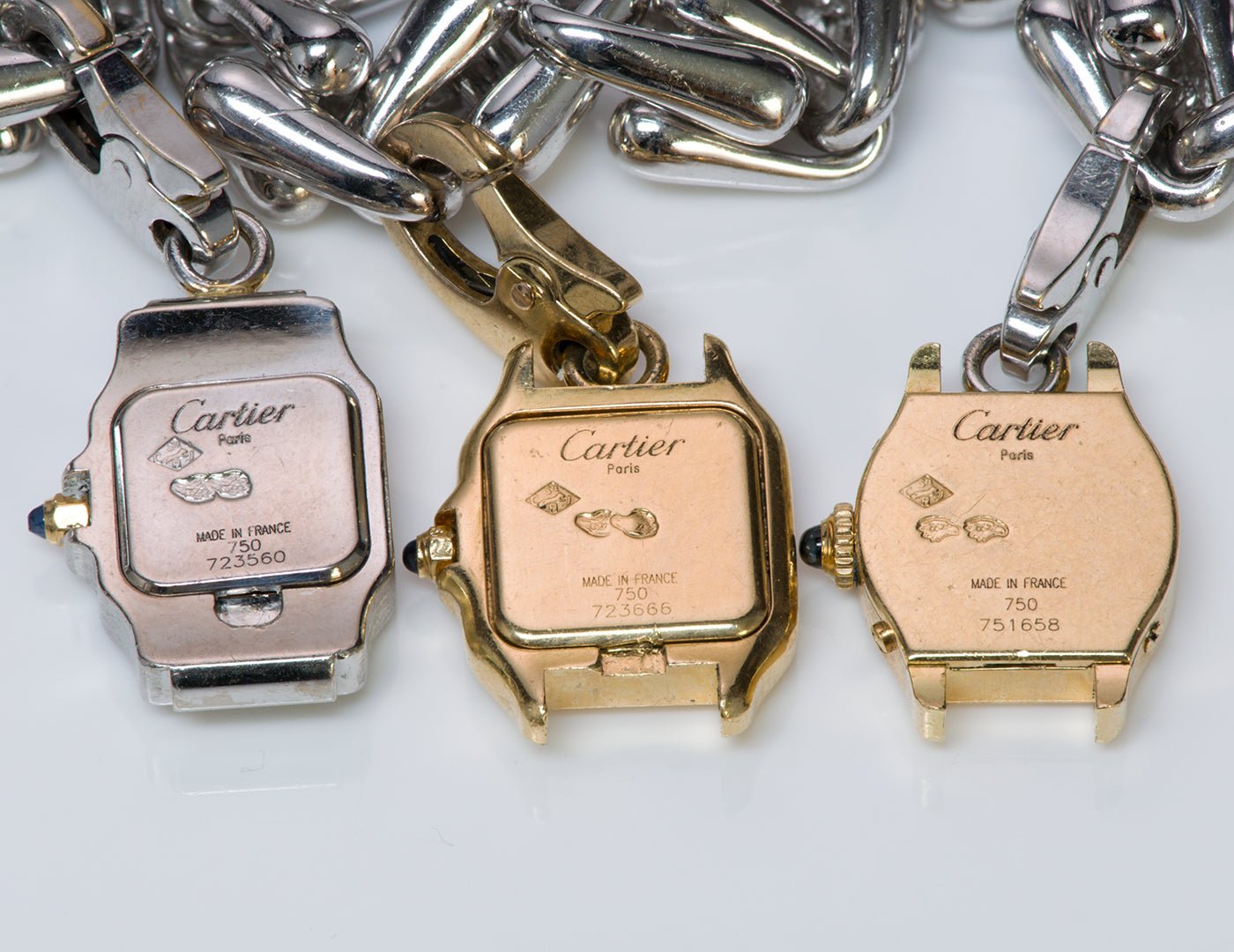 Cartier 18K Gold Watch Charm Bracelet