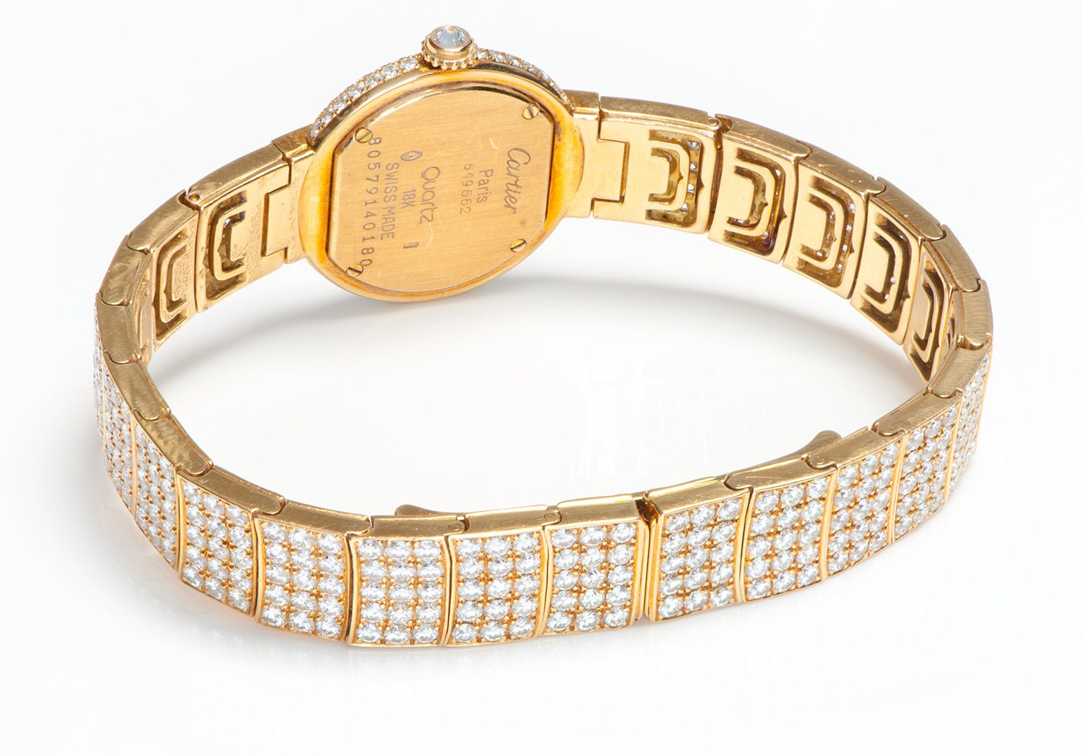 Cartier 18K Yellow Gold Diamond Ladies Watch - DSF Antique Jewelry
