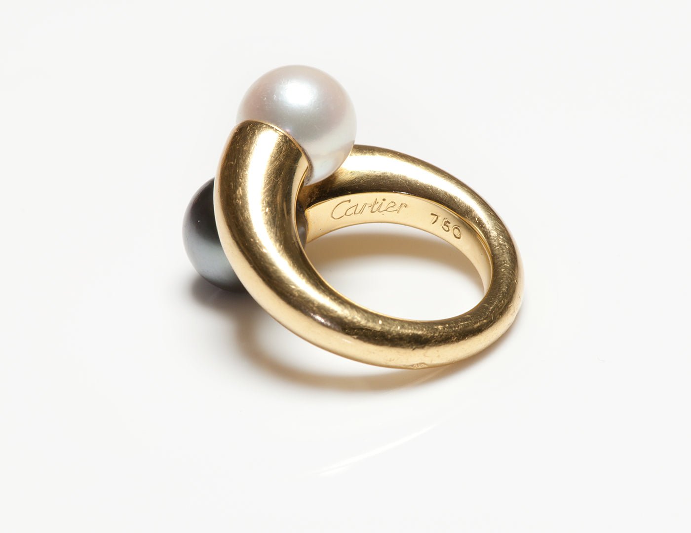 Cartier 18K Yellow Gold Pearl Toi Et Moi Ring - DSF Antique Jewelry