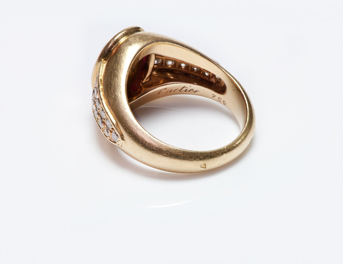 Cartier 18K Yellow Gold Ruby & Diamond Ring