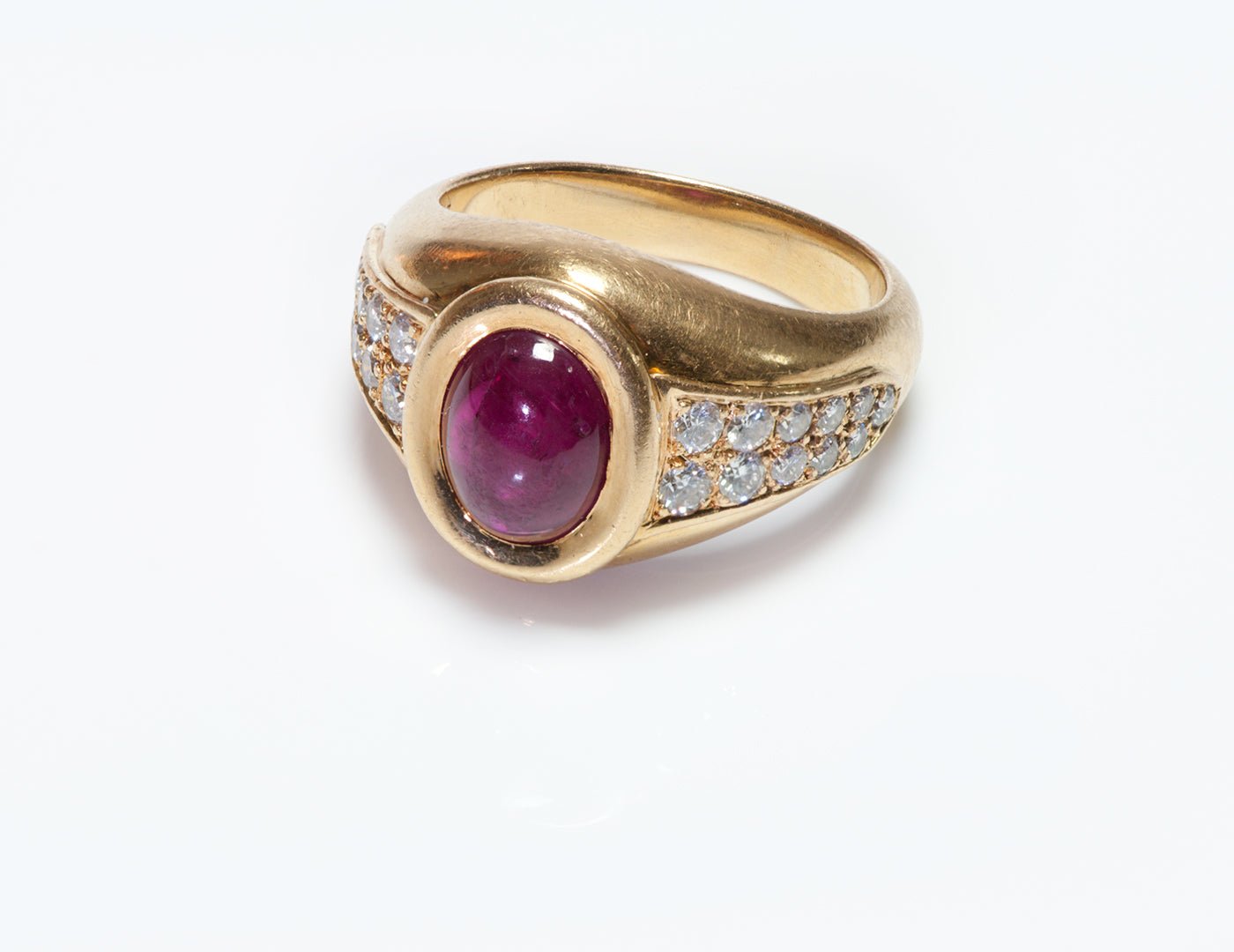 Cartier 18K Yellow Gold Ruby & Diamond Ring - DSF Antique Jewelry