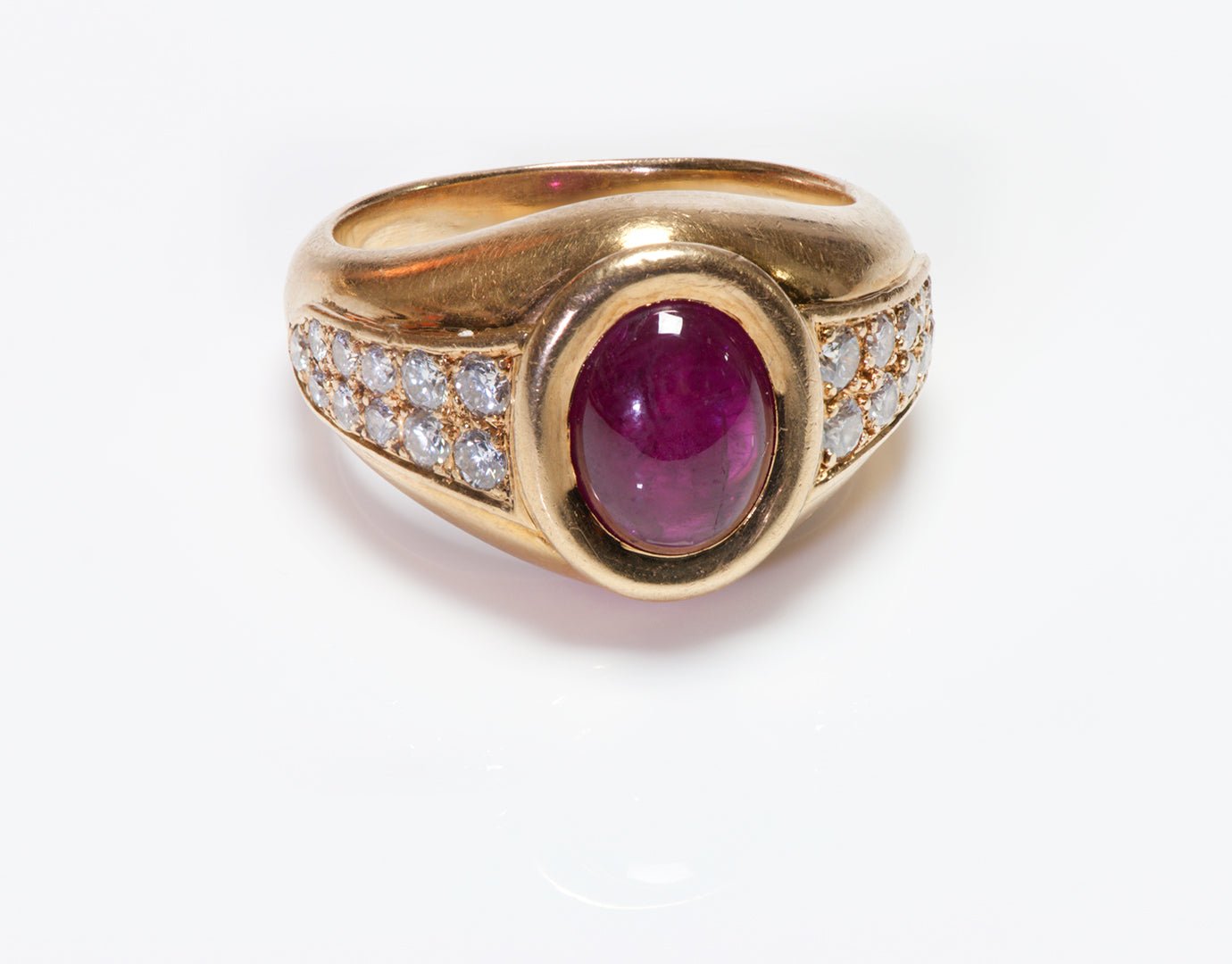 Cartier 18K Yellow Gold Ruby & Diamond Ring