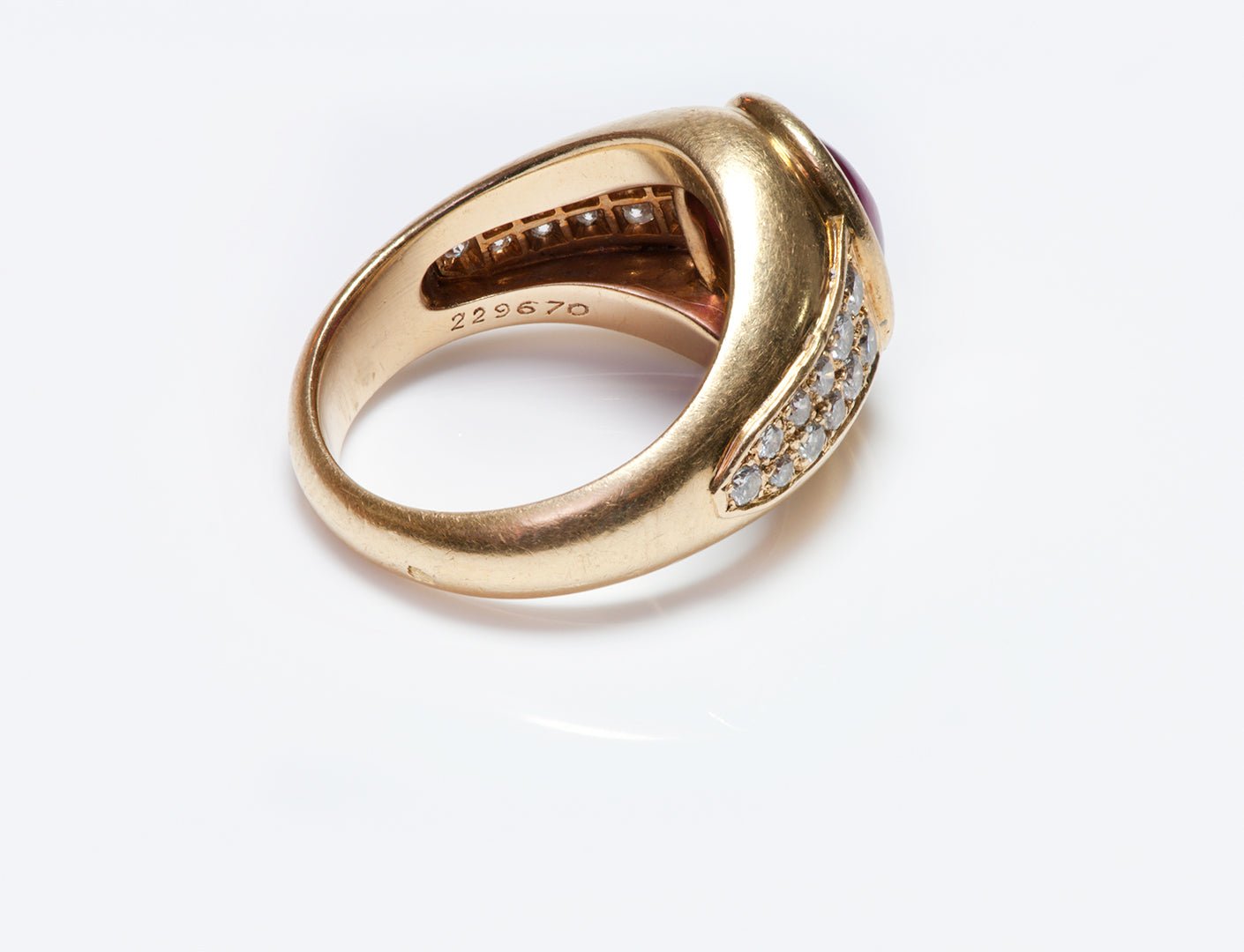 Cartier 18K Yellow Gold Ruby & Diamond Ring