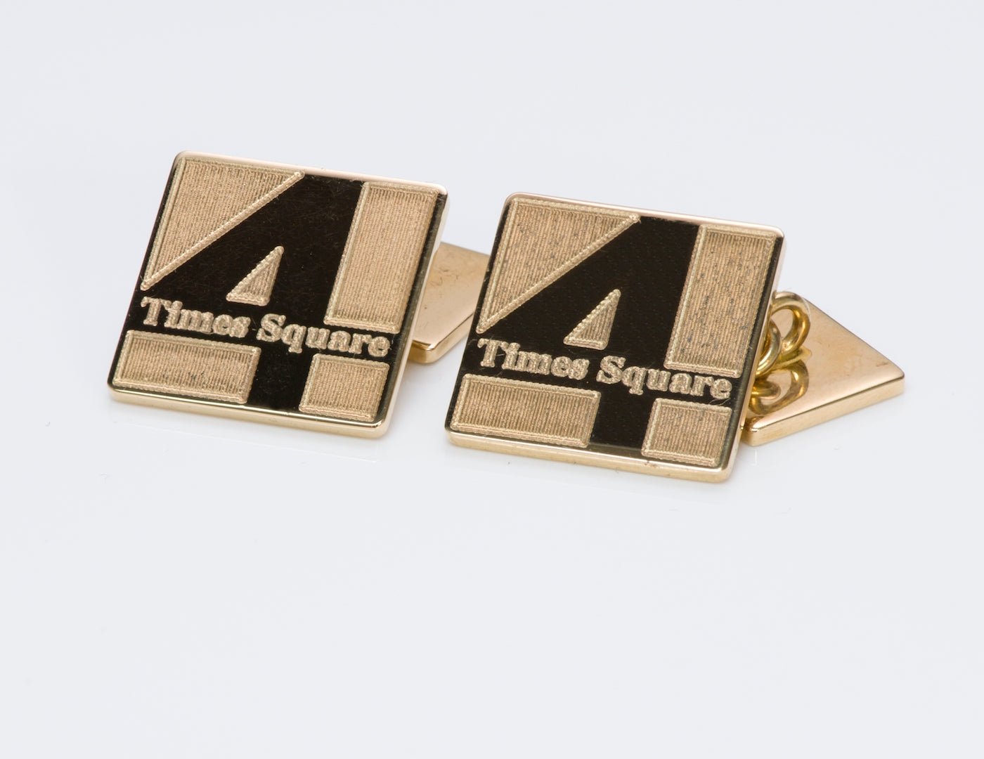 Cartier "4 Times Square" Gold Cufflinks - DSF Antique Jewelry