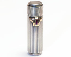 Cartier Art Deco Silver Gold Ruby Lipstick Case Holder