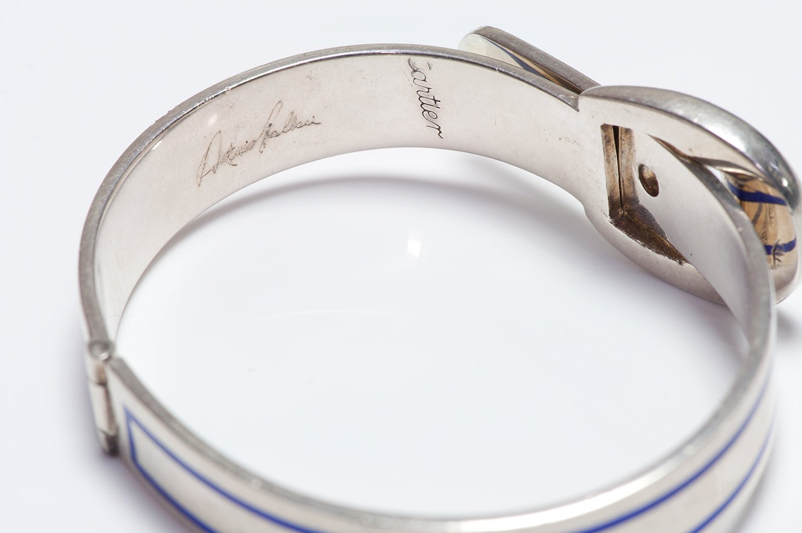Cartier by Antonio Fallaci Enamel Sterling Silver Bracelet - DSF Antique Jewelry