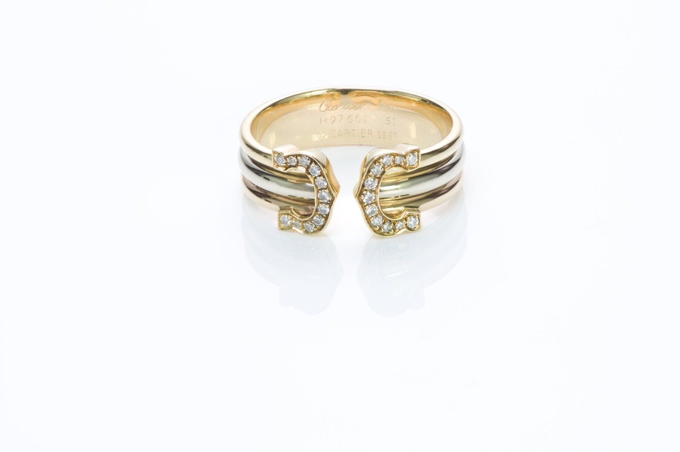 Cartier CC Gold Diamond Ring - DSF Antique Jewelry