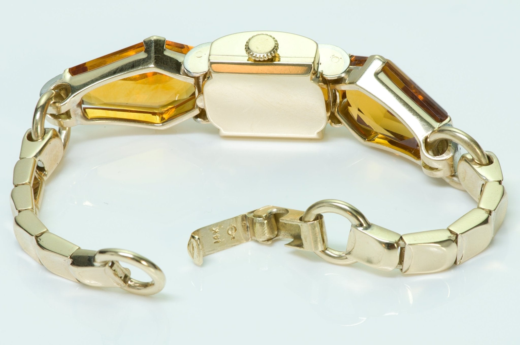 Cartier Citrine Diamond Gold Ladies Watch