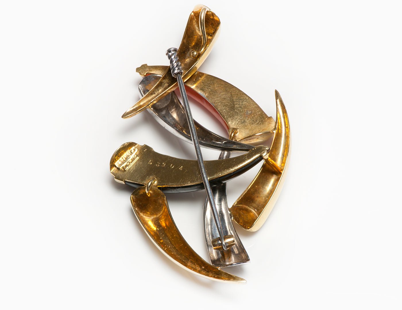 Cartier Enamel 18K Gold Pendant Brooch - DSF Antique Jewelry