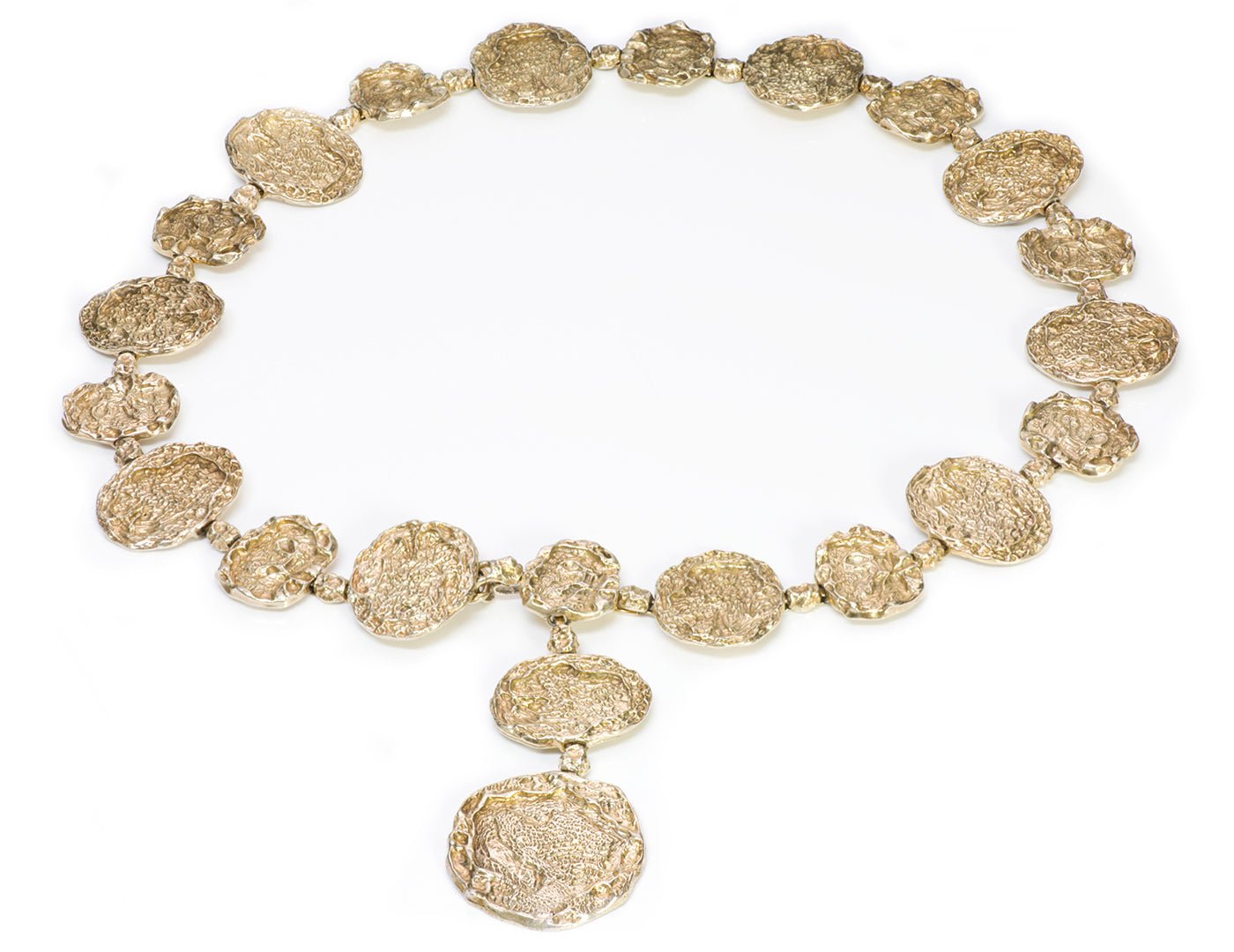 Cartier Gilt Silver Nugget Necklace Belt