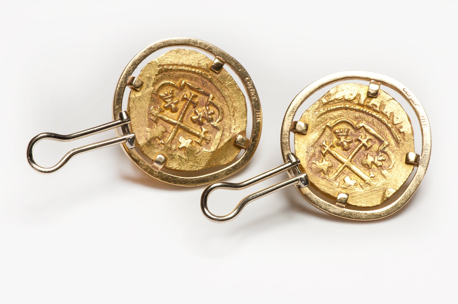 Cartier Gold Ancient Coin Earrings