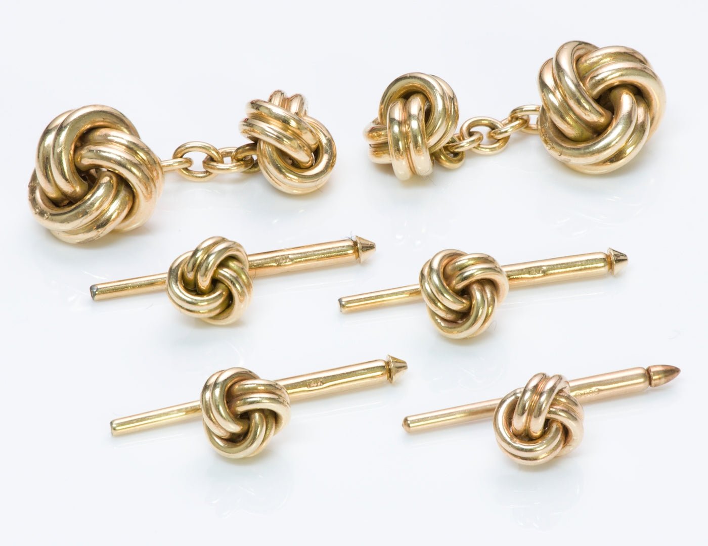 Cartier Gold Cufflink & Stud Set - DSF Antique Jewelry