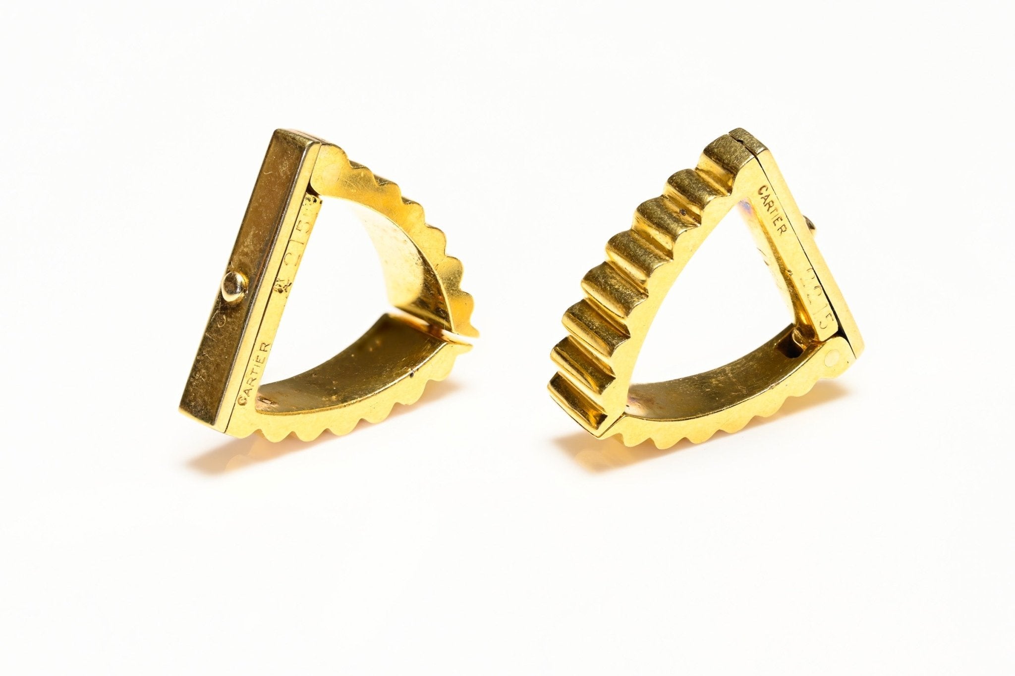 Cartier Gold Fluted Stirrup Cufflinks - DSF Antique Jewelry