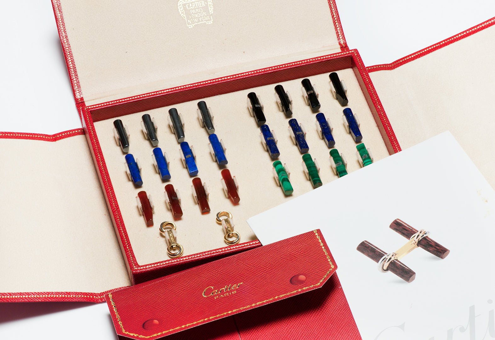 Cartier Interchangeable Cufflinks with Matching Interchangeable Studs - DSF Antique Jewelry