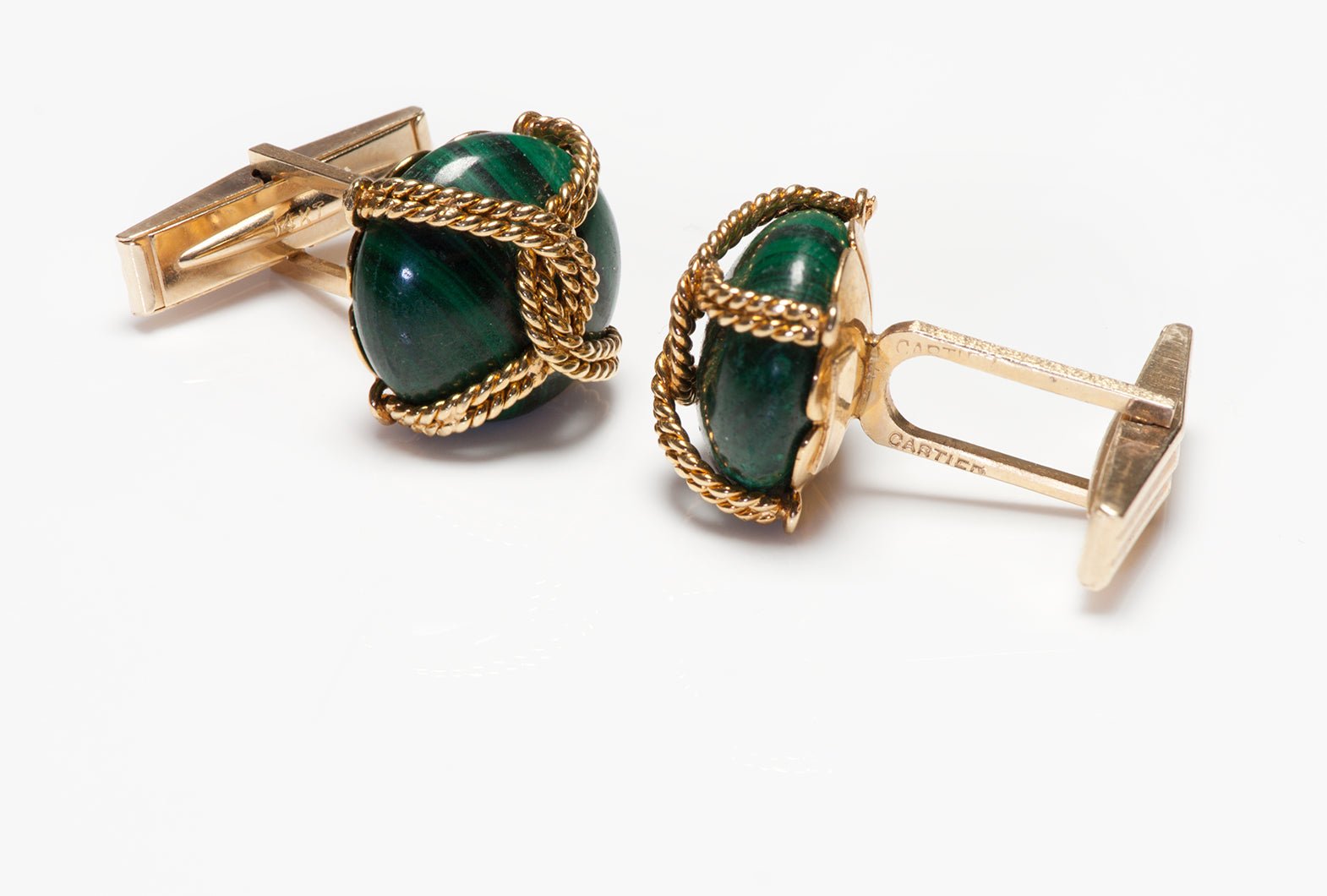 Cartier Malachite Gold Cufflinks