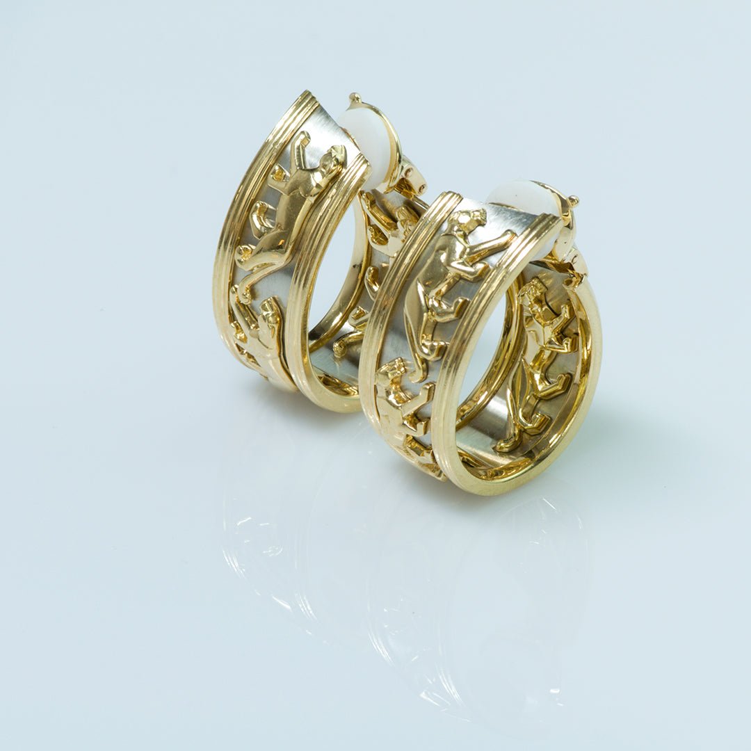 Cartier Panthère 18K Gold Hoop Earrings - DSF Antique Jewelry