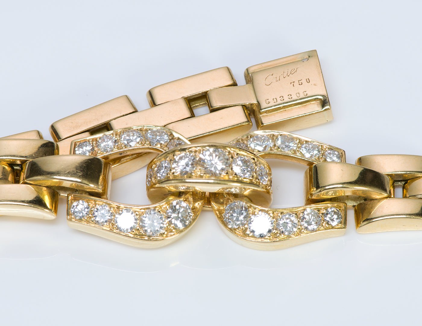 Cartier Panthere Maillon Diamond 18K Gold Necklace & Bracelet