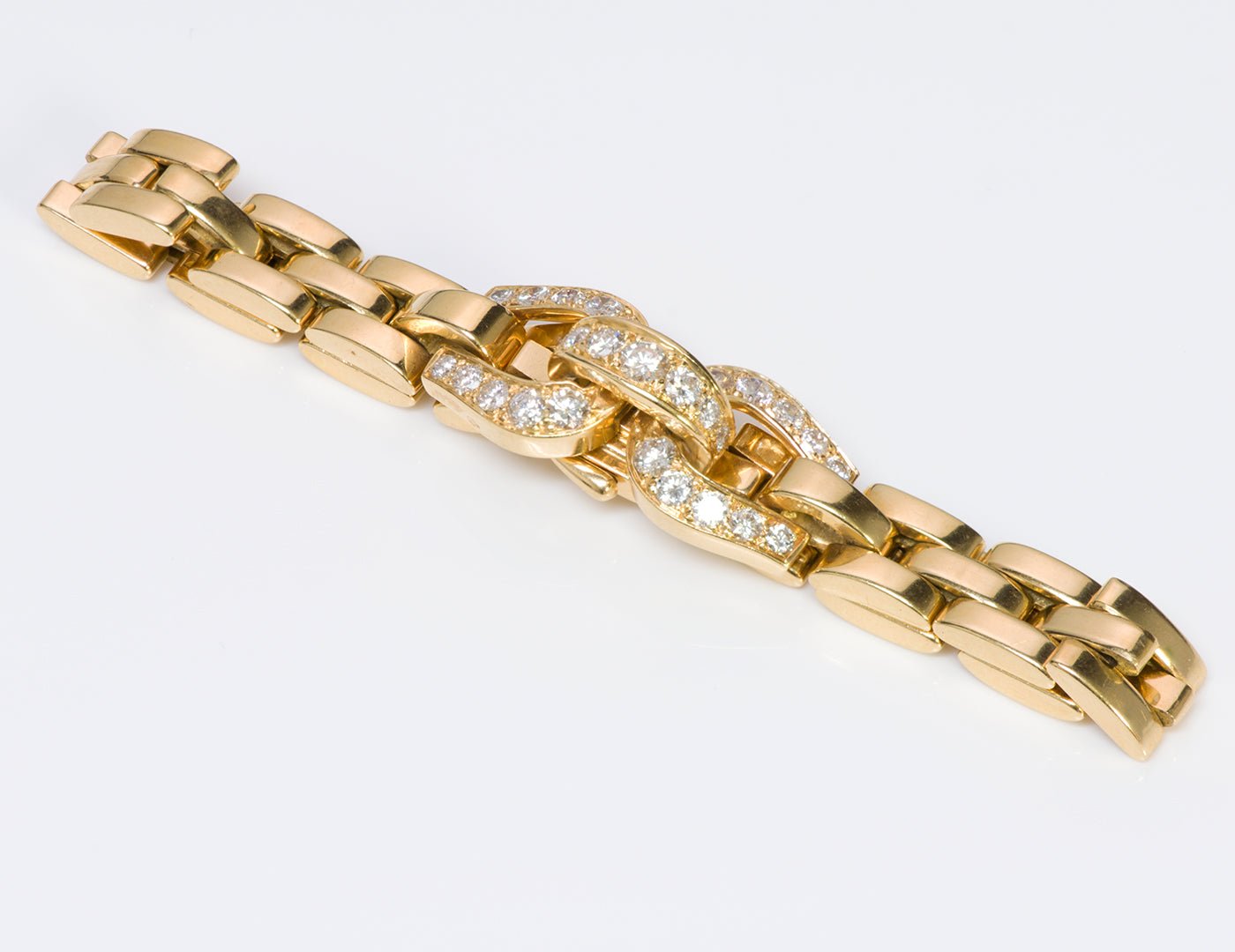 Cartier Panthere Maillon Diamond 18K Gold Necklace & Bracelet - DSF Antique Jewelry