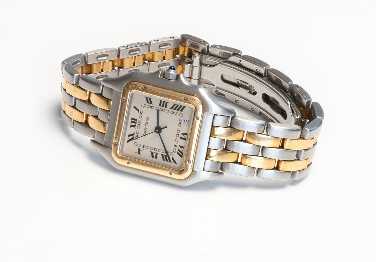 Cartier Panthere Two Row Gold & Stainless Watch 183949