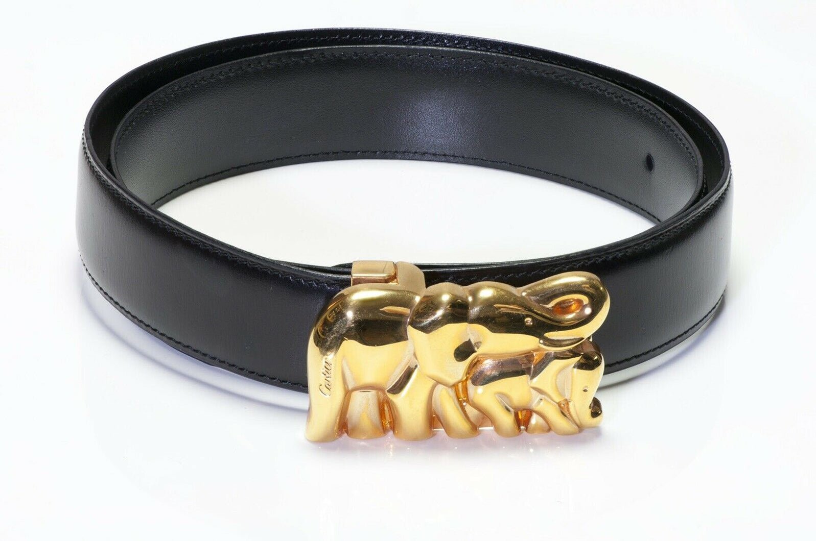 Cartier Paris Elephant Black Leather Women’s Belt