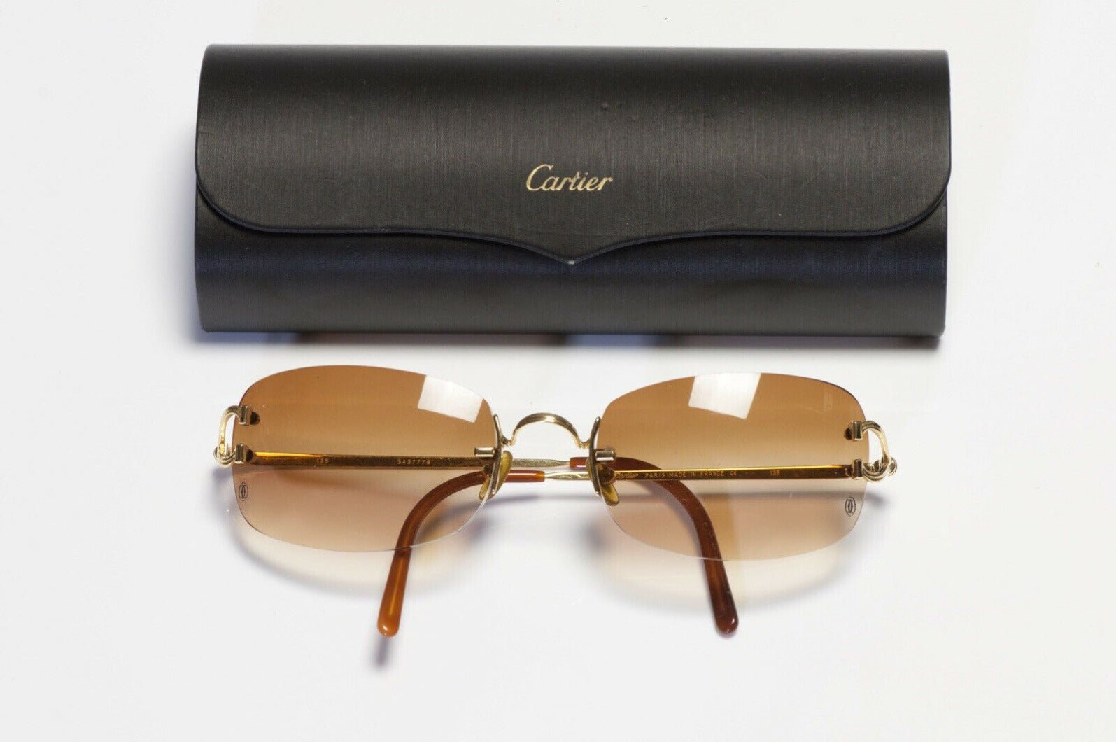 CARTIER Paris Gold Plated Brown Lenses Men’s Sunglasses