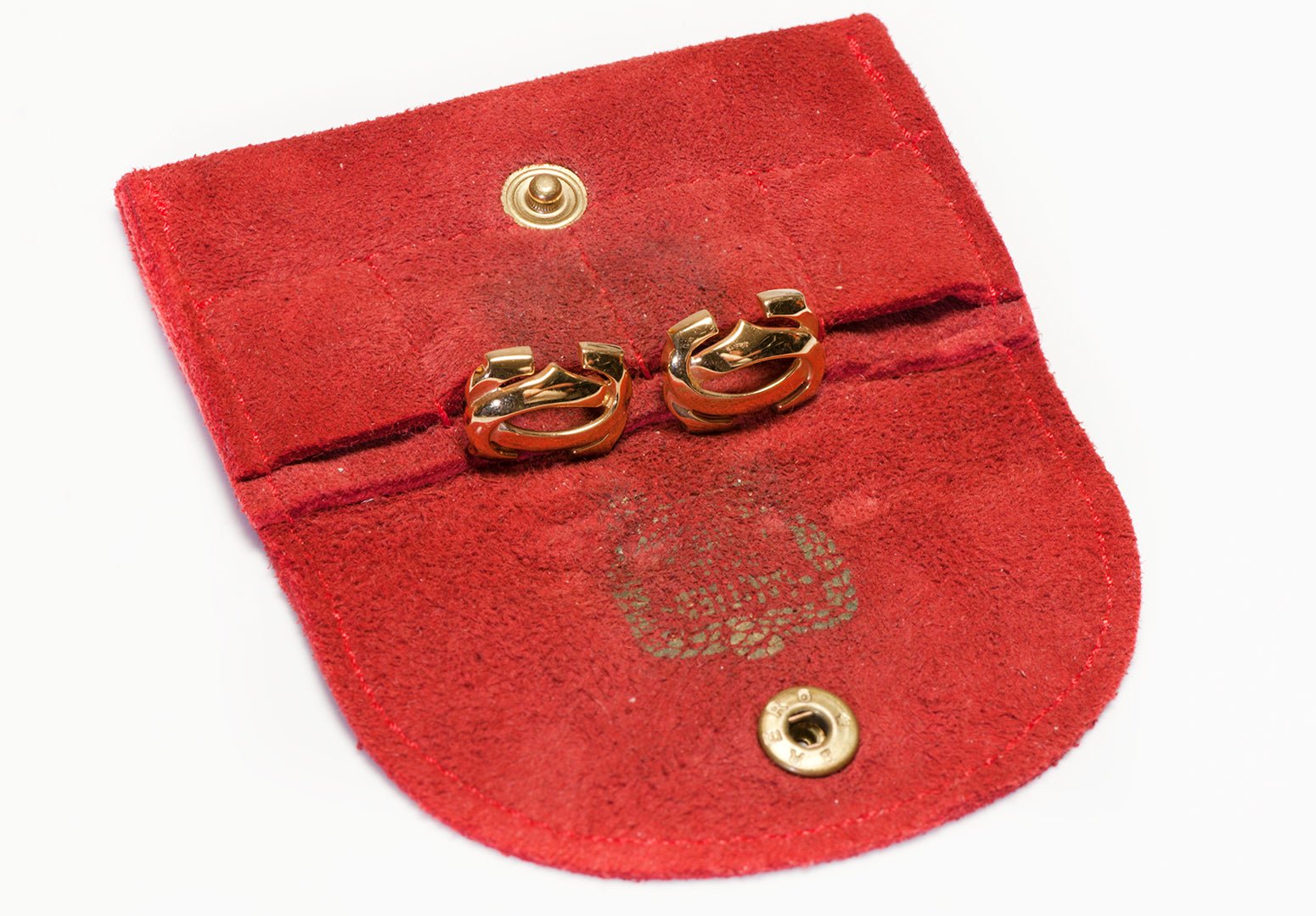 Cartier Penelope Double-C 18K Yellow Gold Cufflinks - DSF Antique Jewelry