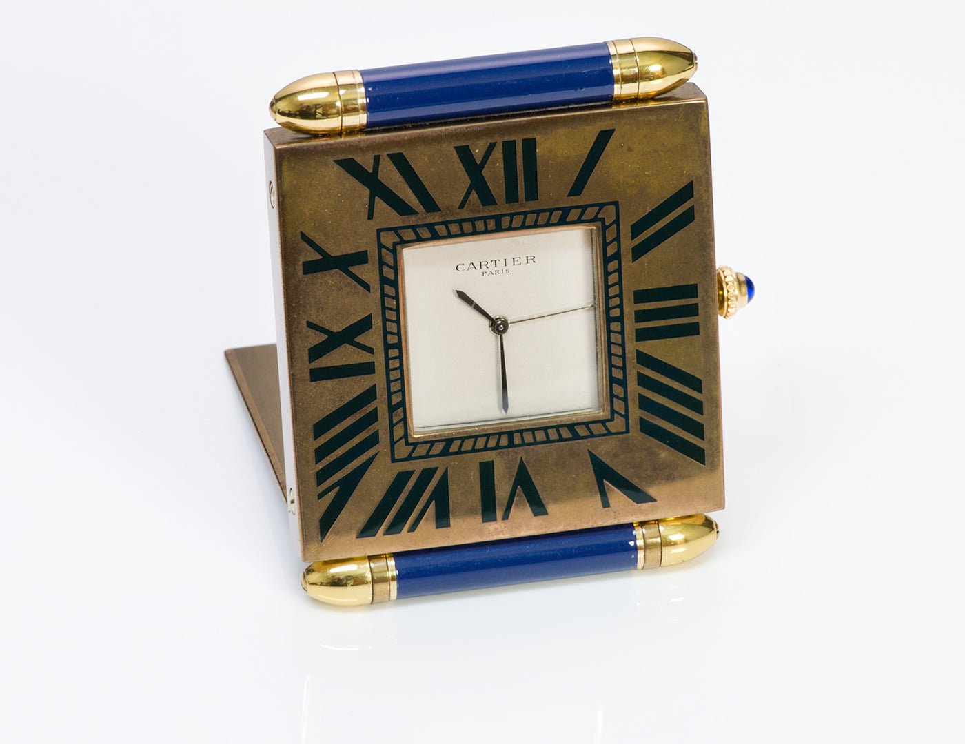 Cartier Quadrant Border Travel Desk Clock
