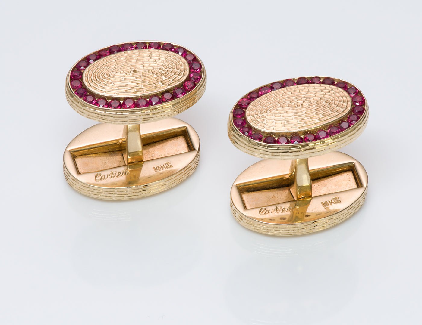 Cartier Ruby Gold Cufflinks