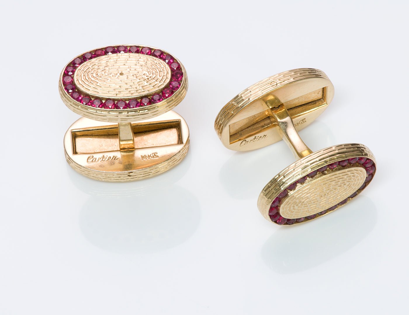 Cartier Ruby Gold Cufflinks