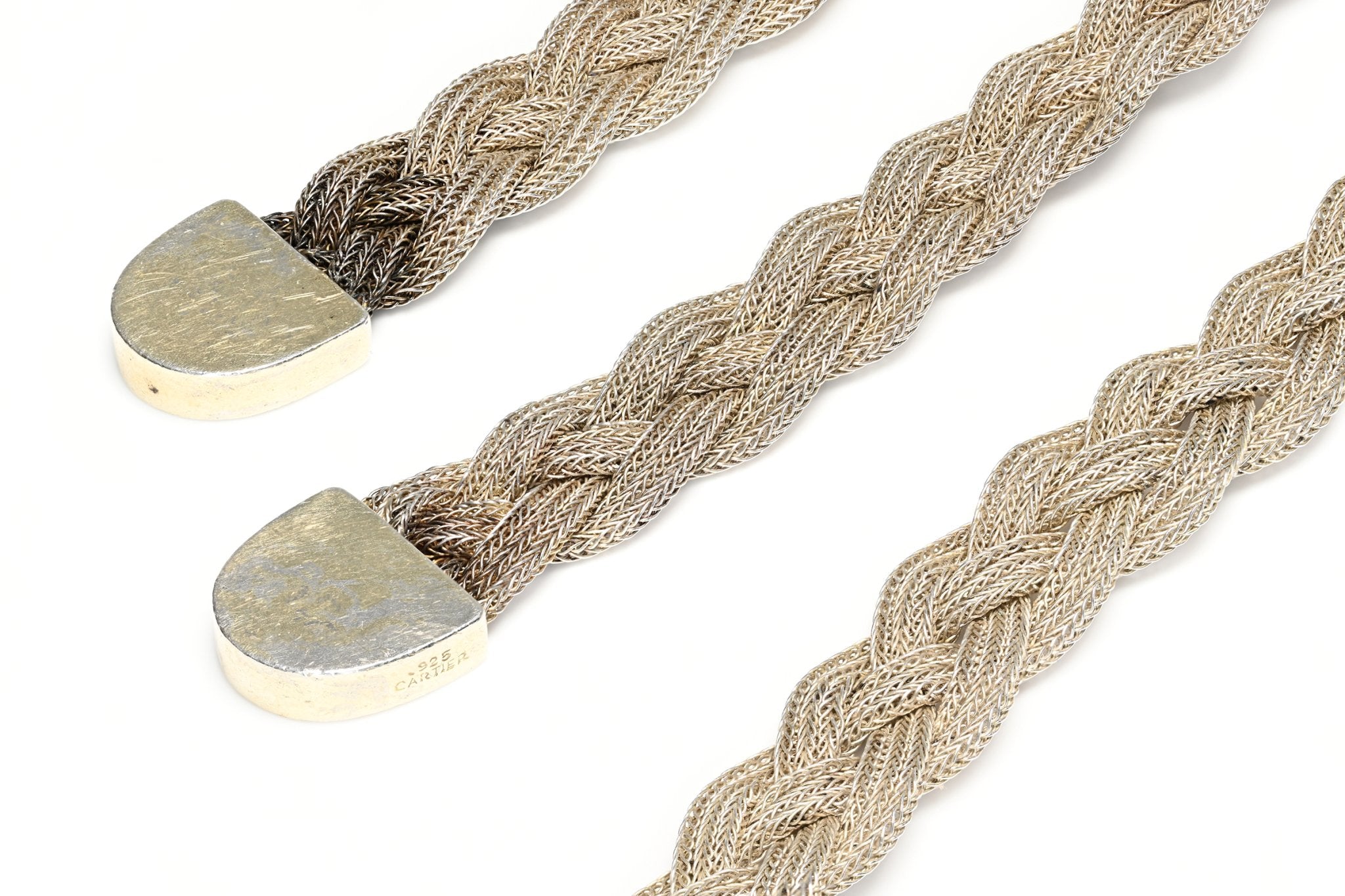 Cartier Silver Woven Mesh Lariat Necklace