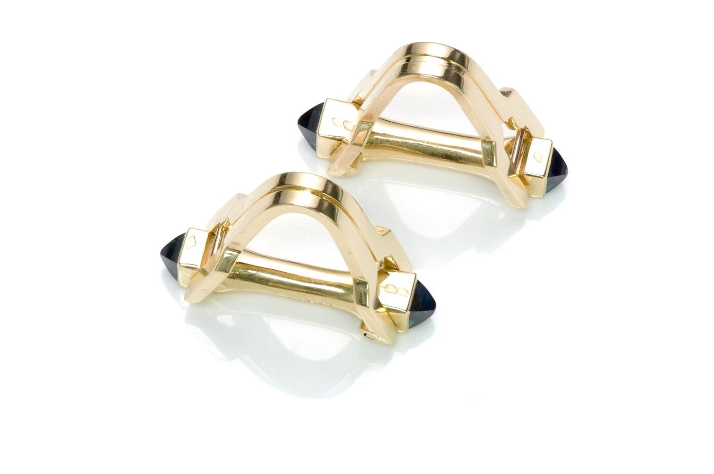 Cartier Stirrup Sapphire 18K Gold Cufflinks