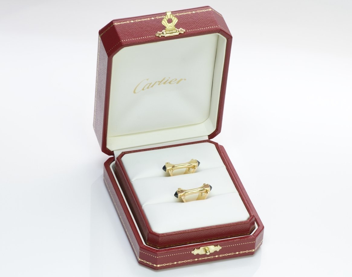 Cartier Stirrup Sapphire 18K Gold Cufflinks