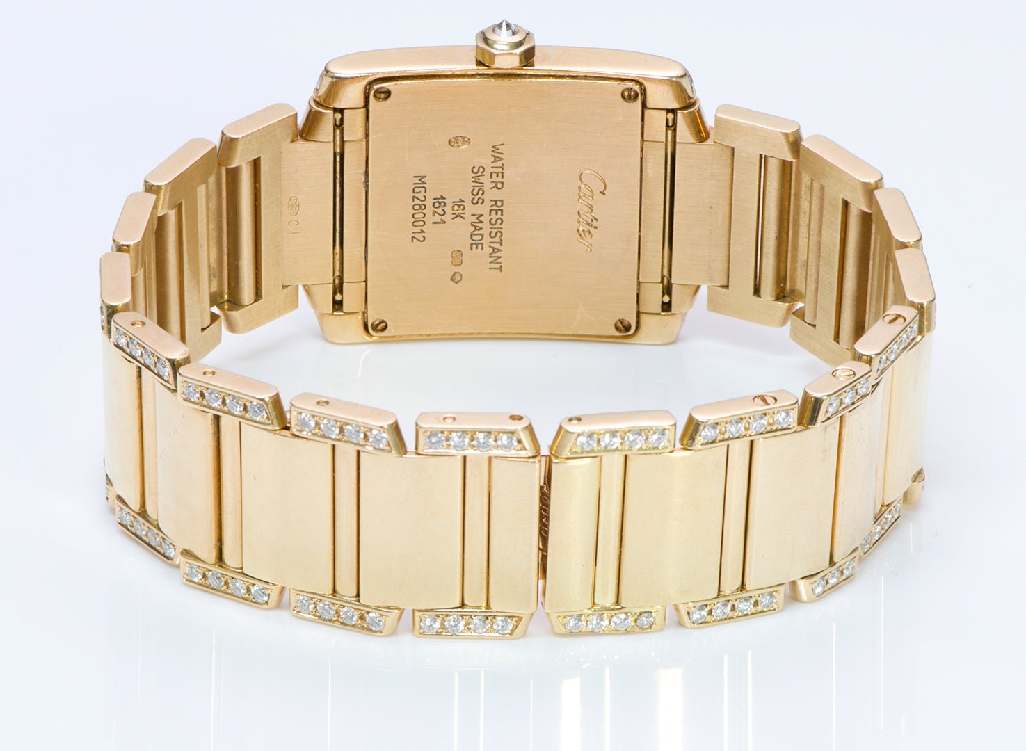 Cartier Tank Française Gold & Diamond Watch 1821 - DSF Antique Jewelry