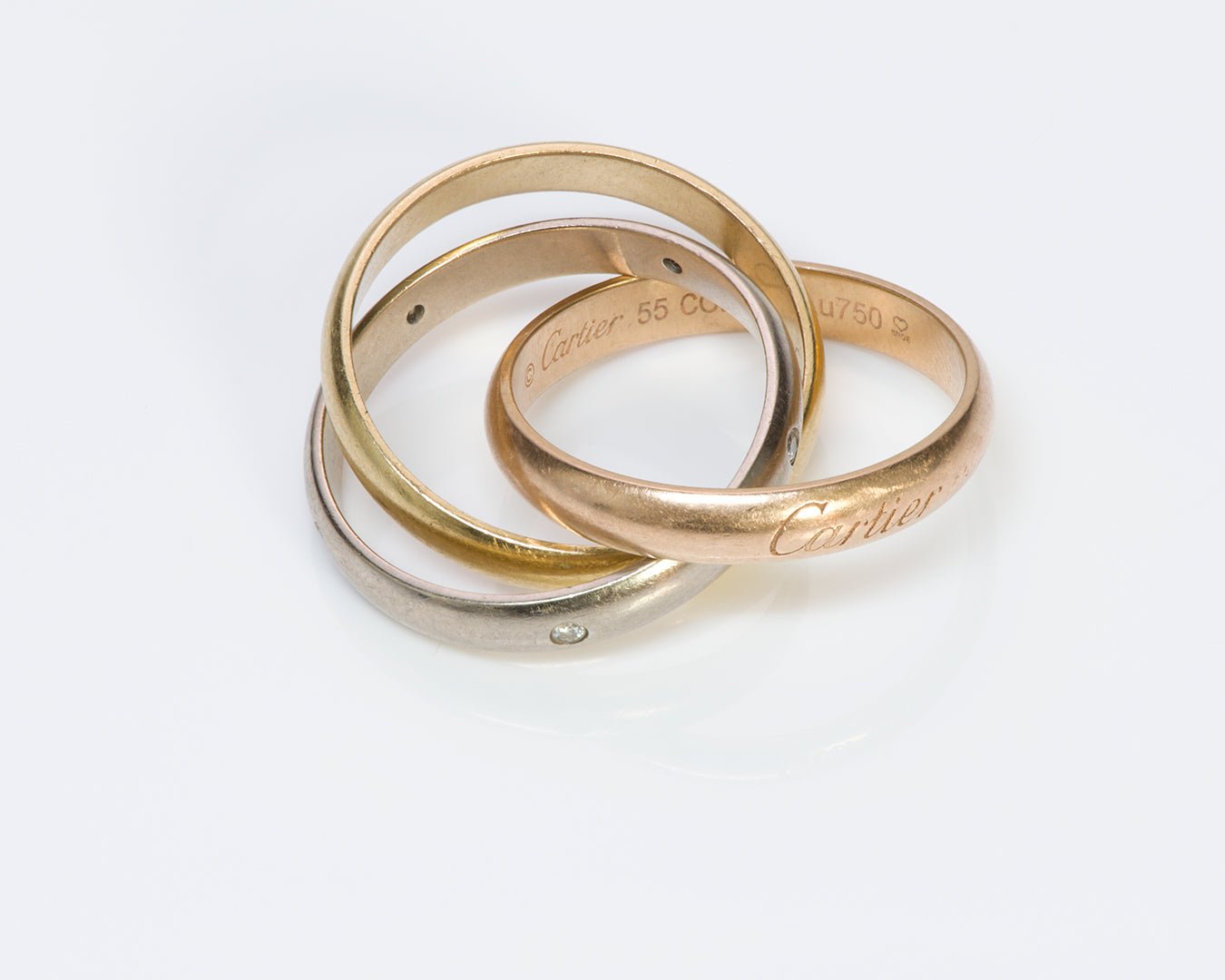 Cartier Trinity 18K Gold Diamond Ring Band
