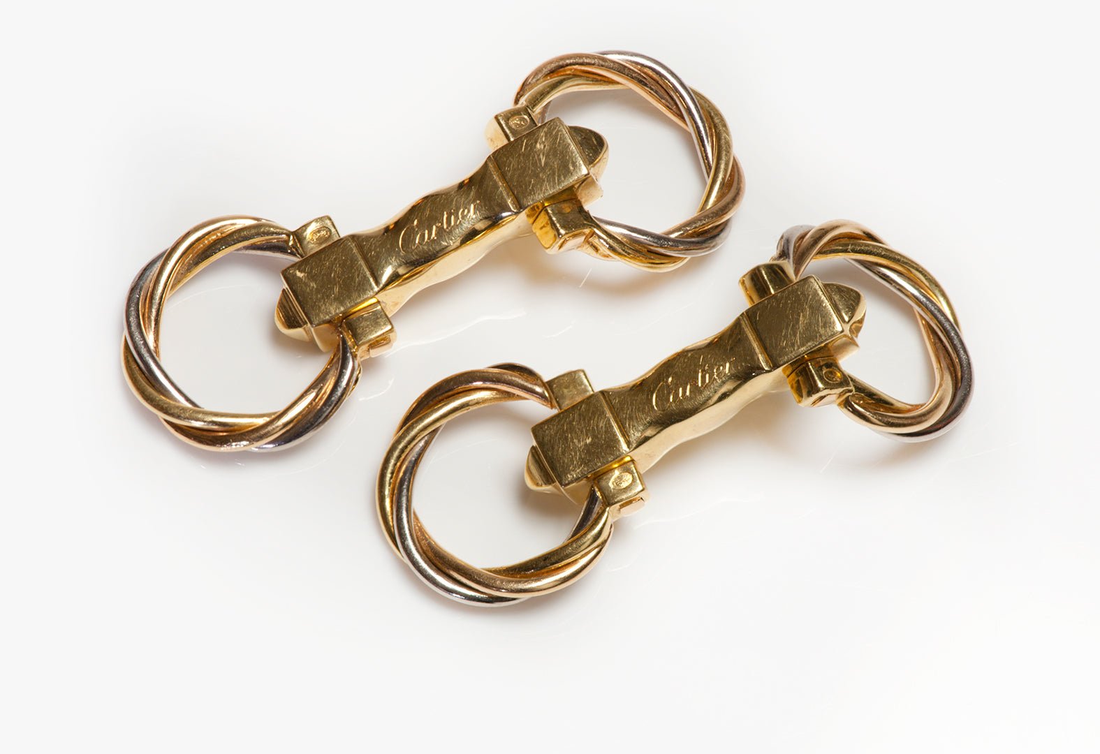 Cartier Trinity 18K Gold Stirrup Cufflinks